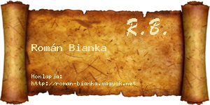Román Bianka névjegykártya